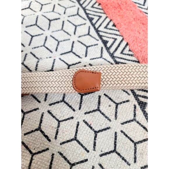 BRAIDED KHAKI TAN MENS BELT W TAN & SILVER BUCKLE DETAILS, SZ - Picture 2 of 8